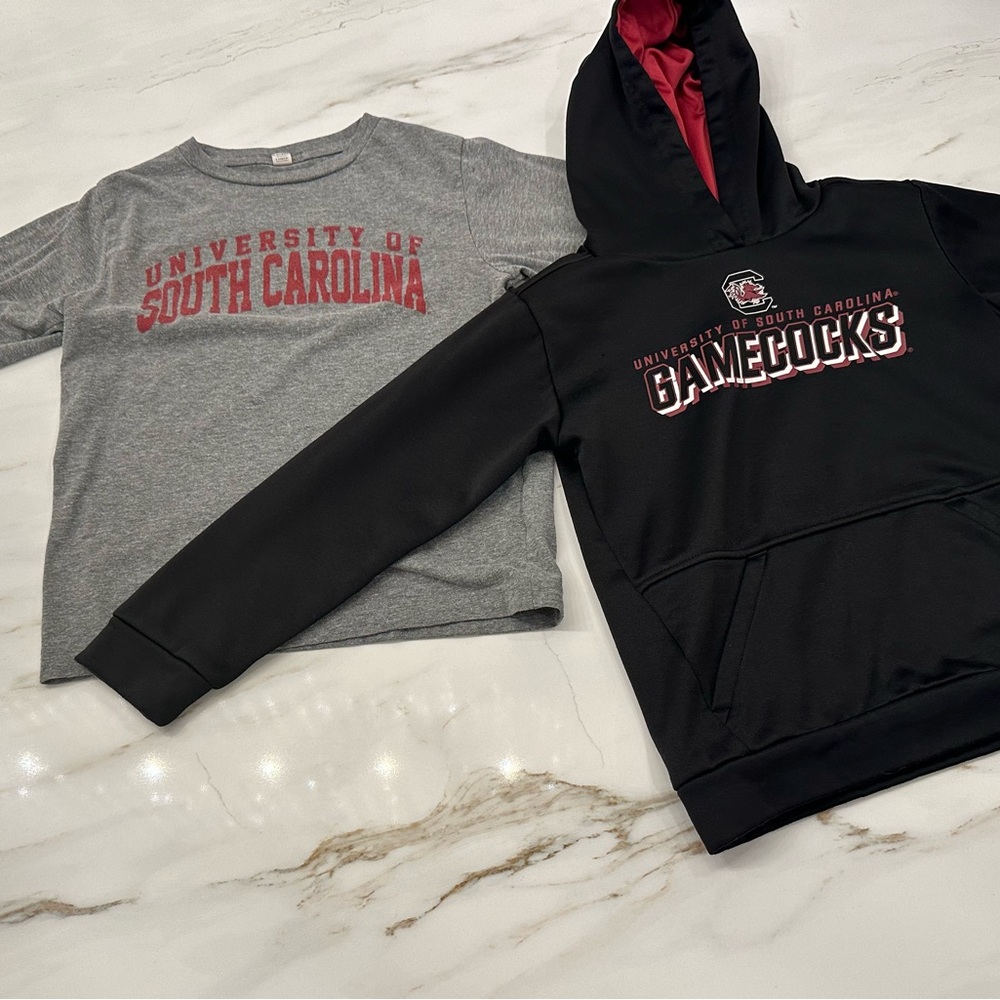 University of South Carolina kids sweatshirt and long sleeved t shirt. Kids M.